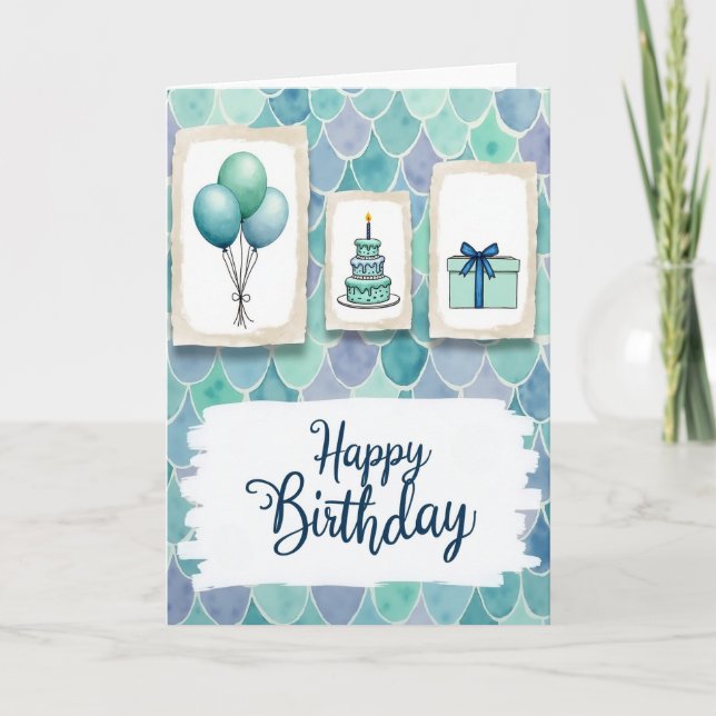 Vignette Cake Birthday Card (Front)