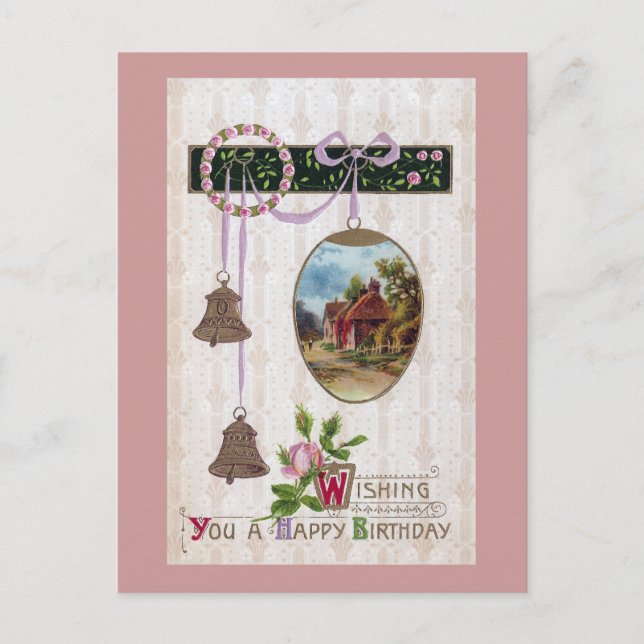 Vignette in Egg Vintage Birthday Postcard (Front)