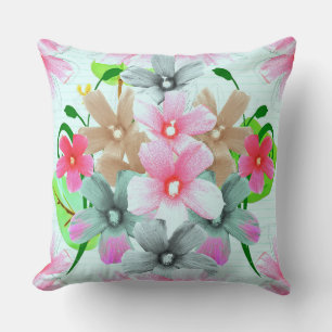 Vignette-Styled Floral Art Print Cushion