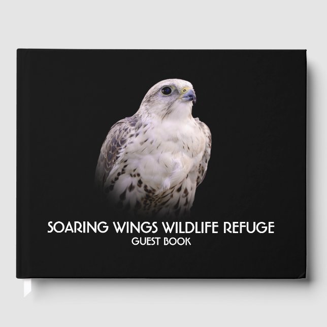 Vignetted Portrait of an Inquisitive Saker Falcon Guest Book (Front)