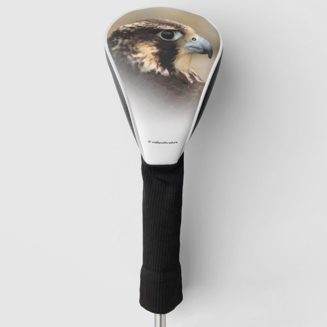 Vignetted Profile of a Peregrine Falcon Golf Head Cover (Front)