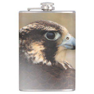 Vignetted Profile of a Peregrine Falcon Hip Flask