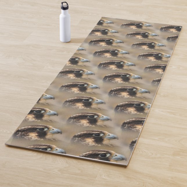 Vignetted Profile of a Peregrine Falcon Yoga Mat (In Situ)