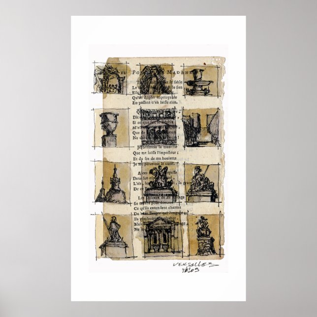 Vignettes In The Garden Of Versailles, France Poster (Front)