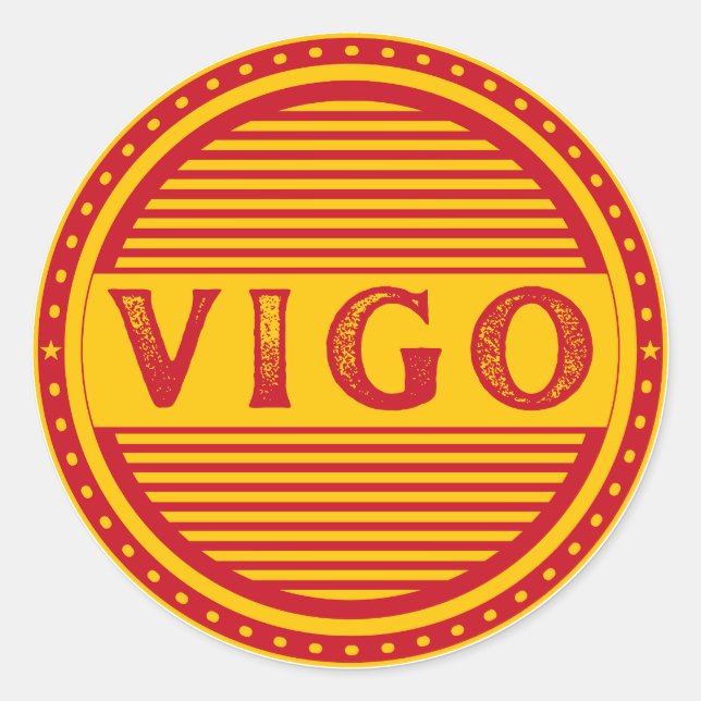 Vigo City Pride Emblem – Spanish Identity Classic Round Sticker (Front)