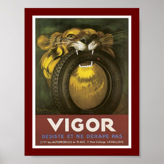 Vigour Automobile Tire Advertisement Poster