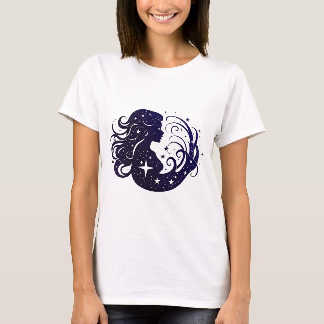 Vigro Zodiac with Cosmic and Starry Elements T-Shirt (Front)