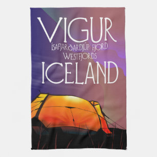 Vigur Ísafjarðardjúp fjord in Westfjords Iceland Tea Towel