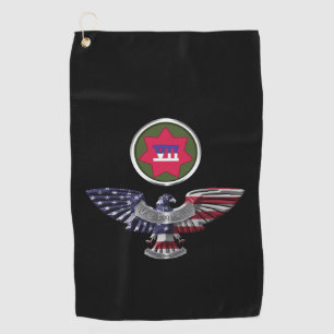 VII Armored Corps Eagle Golf Towel
