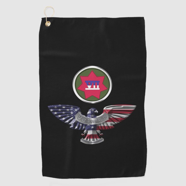 VII Armoured Corps Eagle Golf Towel (Front)