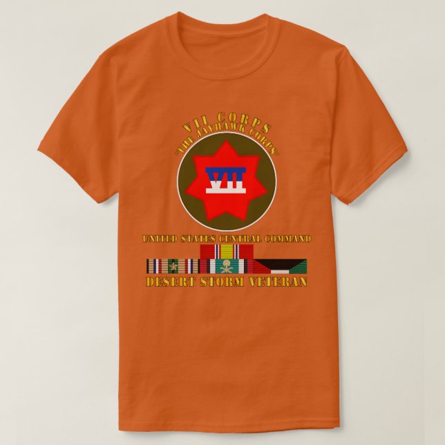 VII Corps US Central Command Desert Storm Veteran T-Shirt (Design Front)