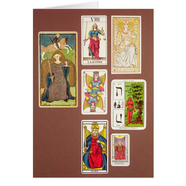 VIII Justice, seven tarot cards (Front)