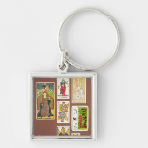 VIII Justice, seven tarot cards Key Ring