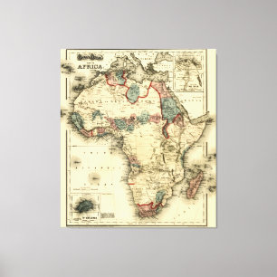 Viintage 1874 Map of Africa Antique African Print