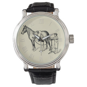 VIintage Image Horse Clipping Roman Numerals W Watch