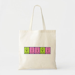 Viivi periodic table name tote bag