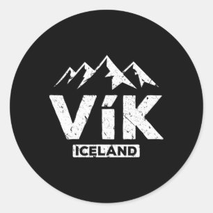 Vik Iceland Icelandic Pride Black Sand Beaches Gla Classic Round Sticker