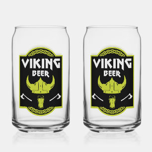 Viking Beer Drinker Can Glass