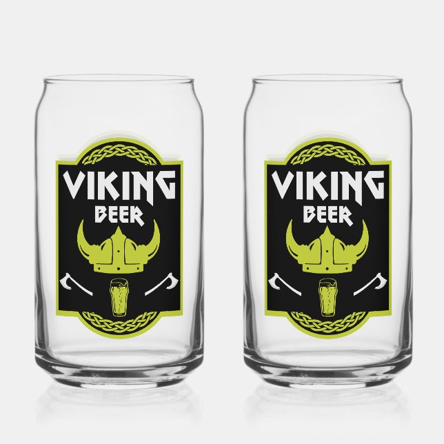 Viking Beer Drinker Can Glass (Front)