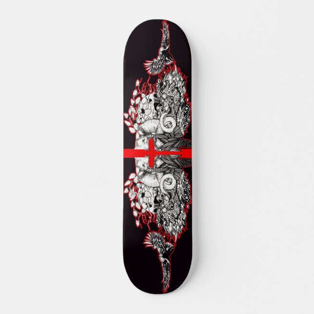 Viking Blood Cross Skateboard (Front)