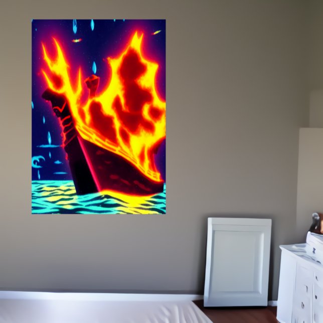 Viking burial at sea | AI Art Poster (Creator Uploaded)