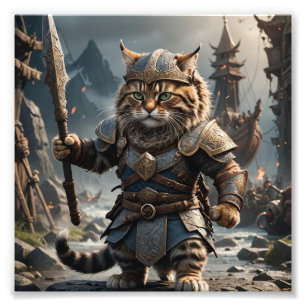 Viking Cat 1 Photo Print