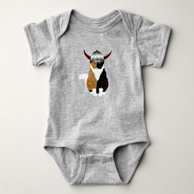 Viking Cat Baby Bodysuit (Front)