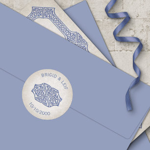 Viking Celtic Gamer Wedding Classic Round Sticker