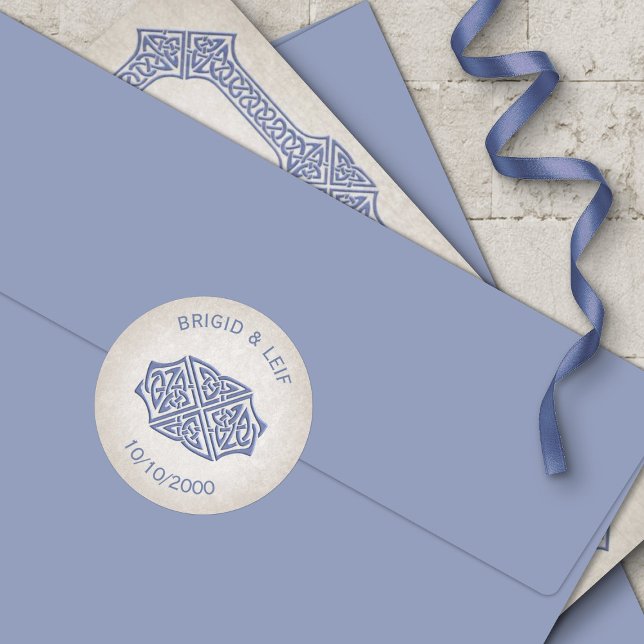 Viking Celtic Gamer Wedding Classic Round Sticker (Creator Uploaded)