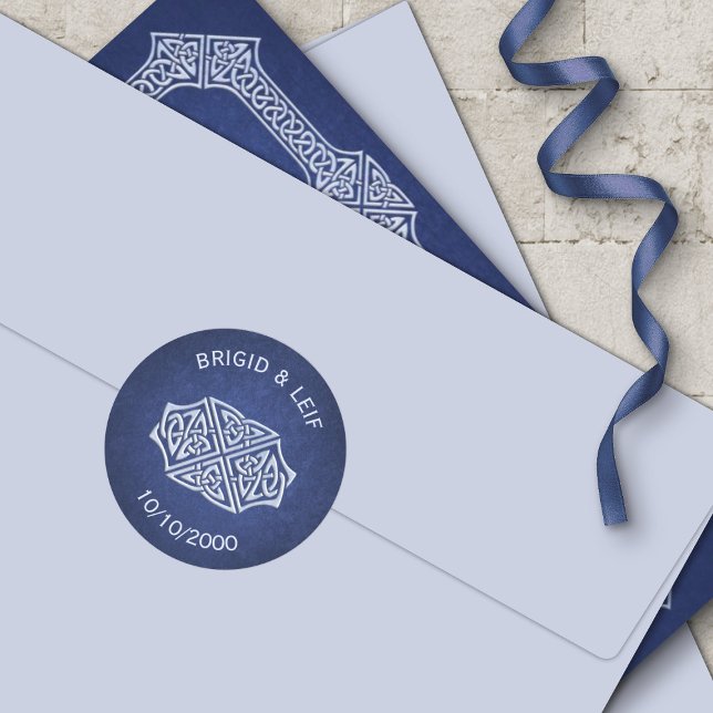 Viking Celtic Gamer Wedding Classic Round Sticker (Creator Uploaded)