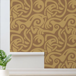 Viking Celtic Intertwining Animal Pattern Wallpaper