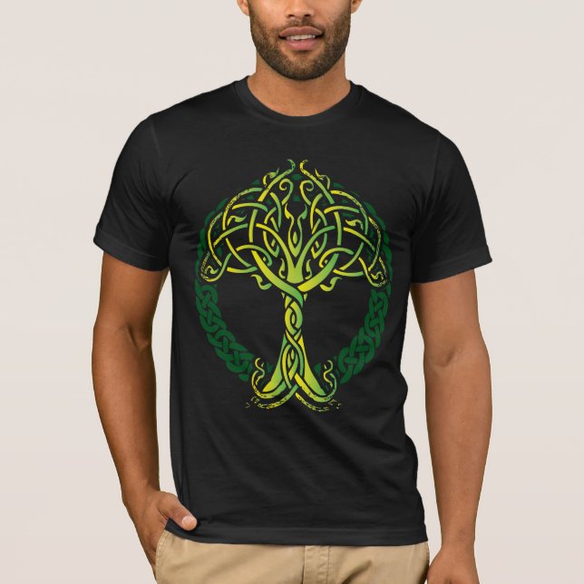 Viking Celtic Knotwork Tree of Life T-Shirt (Front)