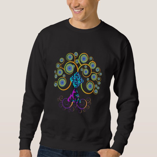 Viking Celtic Knotwork Trinity Knot Tree of Life C Sweatshirt (Front)