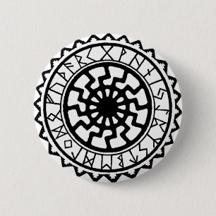 Viking Celtic Sun Rune Calendar 6 Cm Round Badge