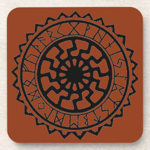 Viking Celtic Sun Rune Calendar Coaster