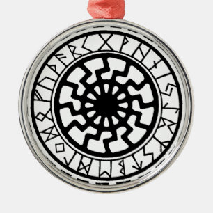 Viking Celtic Sun Rune Calendar Metal Tree Decoration