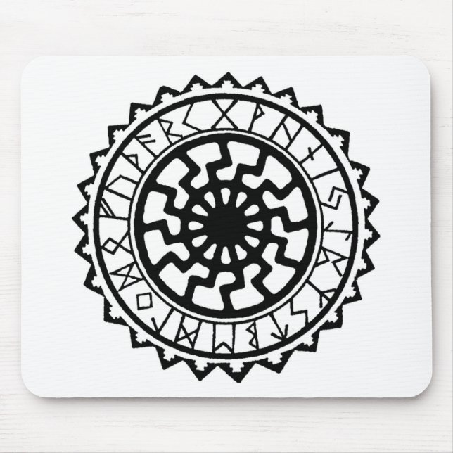 Viking Celtic Sun Rune Calendar Mouse Mat (Front)