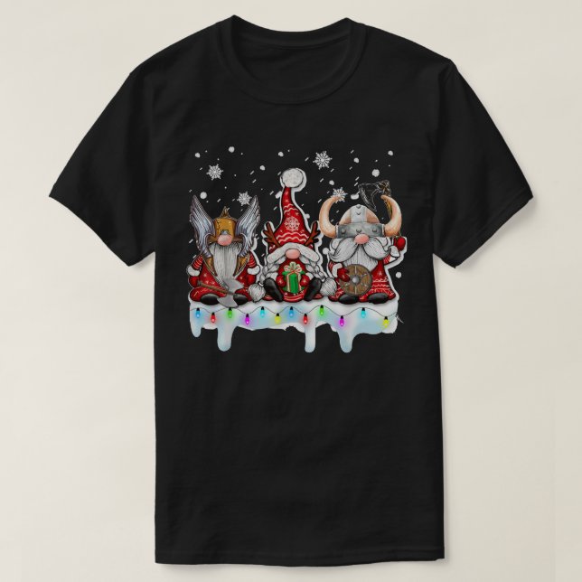 Viking Christmas Gnome Norse Mythology Pajamas T-Shirt (Design Front)