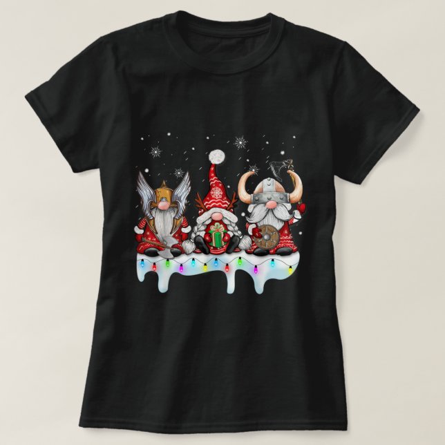 Viking Christmas Gnome Norse Mythology Pyjamas  T-Shirt (Design Front)