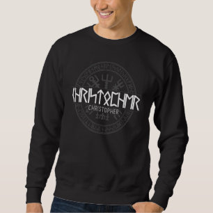 Viking Christopher in Futhark runes Sweatshirt