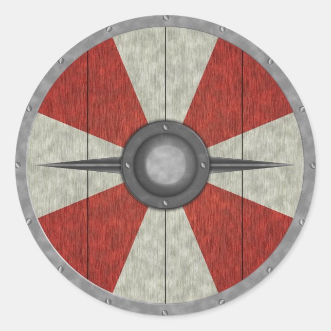 Viking Circle Shield Classic Round Sticker (Front)