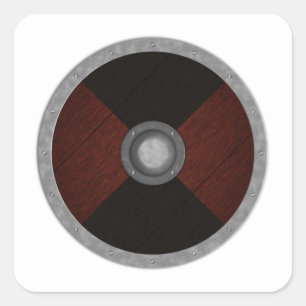 Viking Circle Shield Square Sticker
