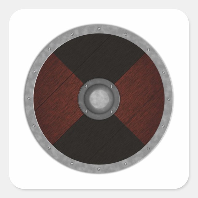 Viking Circle Shield Square Sticker (Front)