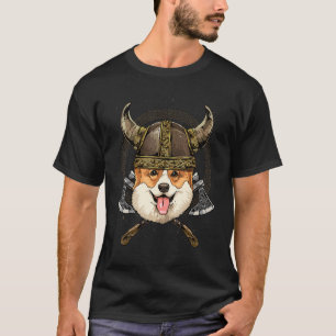 Viking Corgi Renaissance Norse Pagan Valhalla Pet  T-Shirt