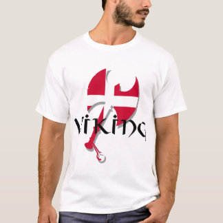 Viking - Danish Viking Denmark flag Axe T-Shirt