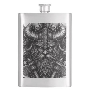 Viking design hip flask
