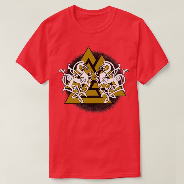 Viking dragons with valknut T-Shirt (Design Front)