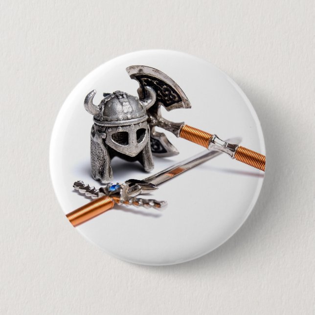 Viking equipment 6 cm round badge (Front)