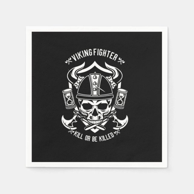 Viking Fighter Warrior Axe Skull Norse Mythology G Napkin (Front)