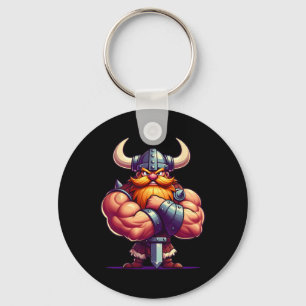 Viking Flexing Muscles Fan Lover Bodybuilding Gym Key Ring